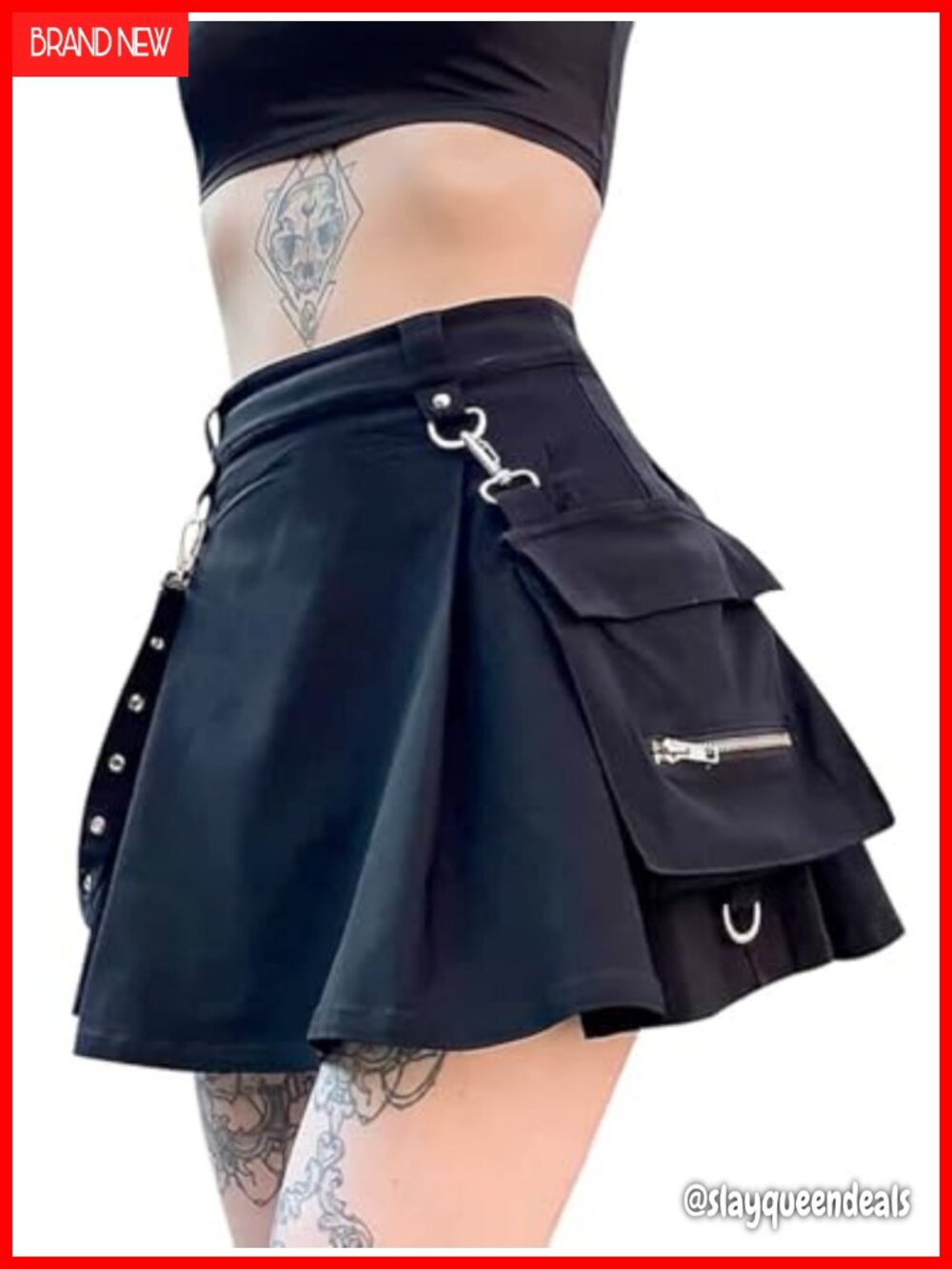 Gothic Plaid High Waist Mini Skirt A-Line Pleated Cotton